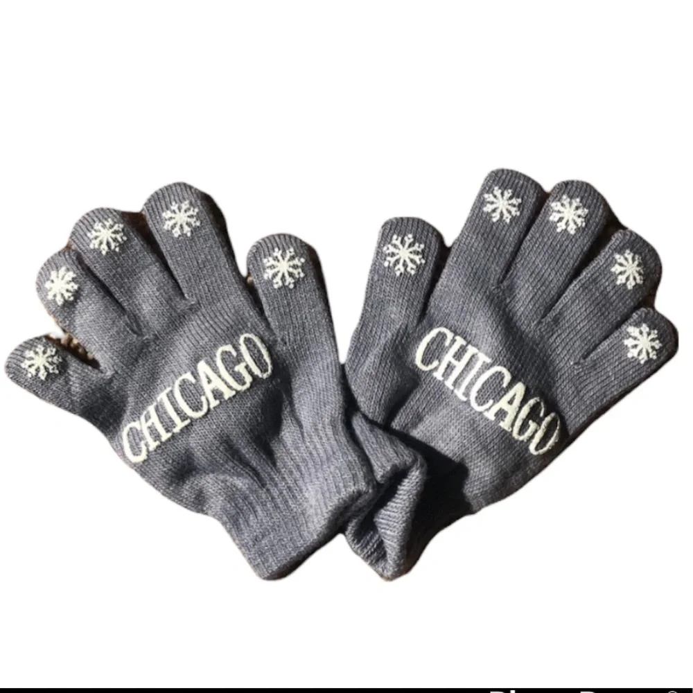 Grey Chicago Mittens for Kids